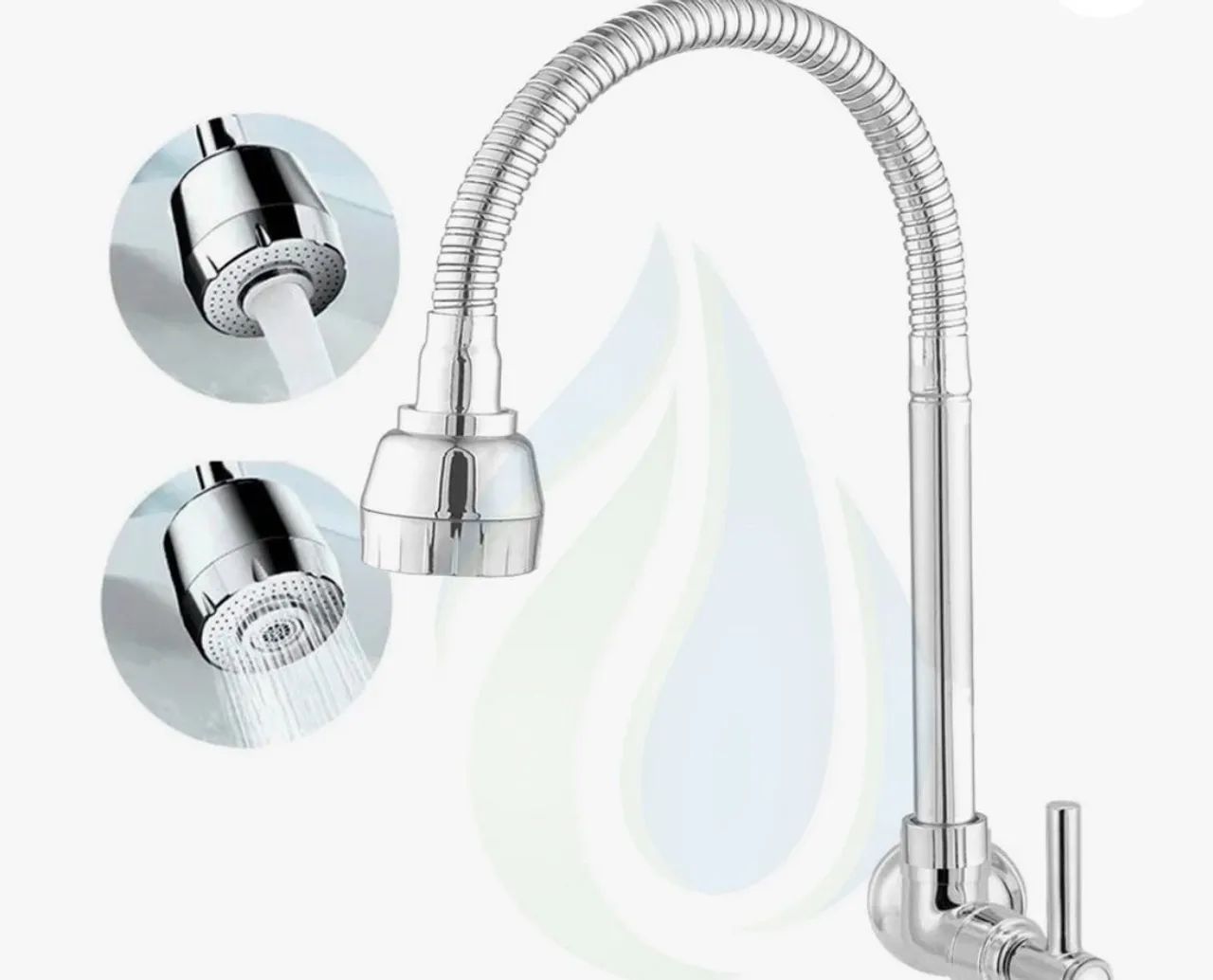 Torneira de Cozinha com Bico Flexível - Cromada