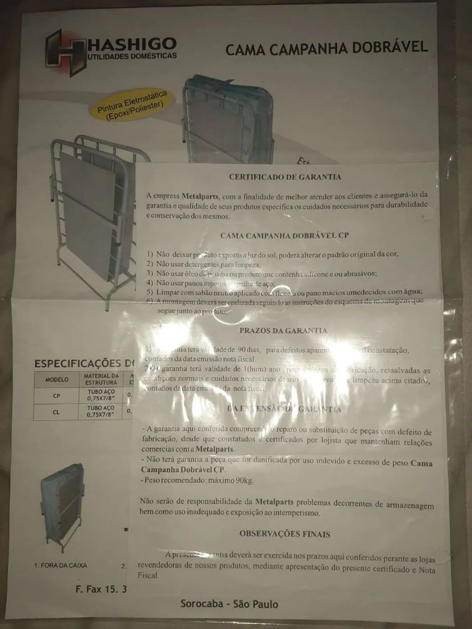 Cama Dobrável de Metal - Prática e Econômica - Foto 3