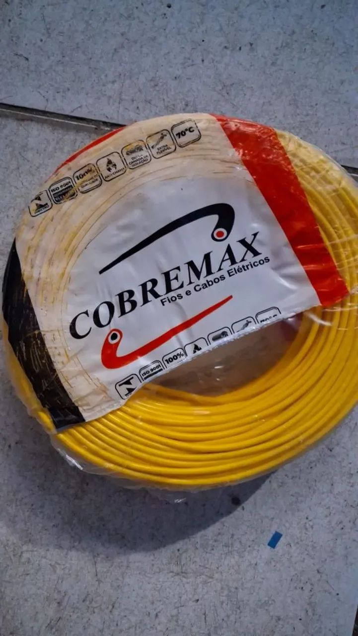 Cabo Elétrico Amarelo 2.5m Cobremax