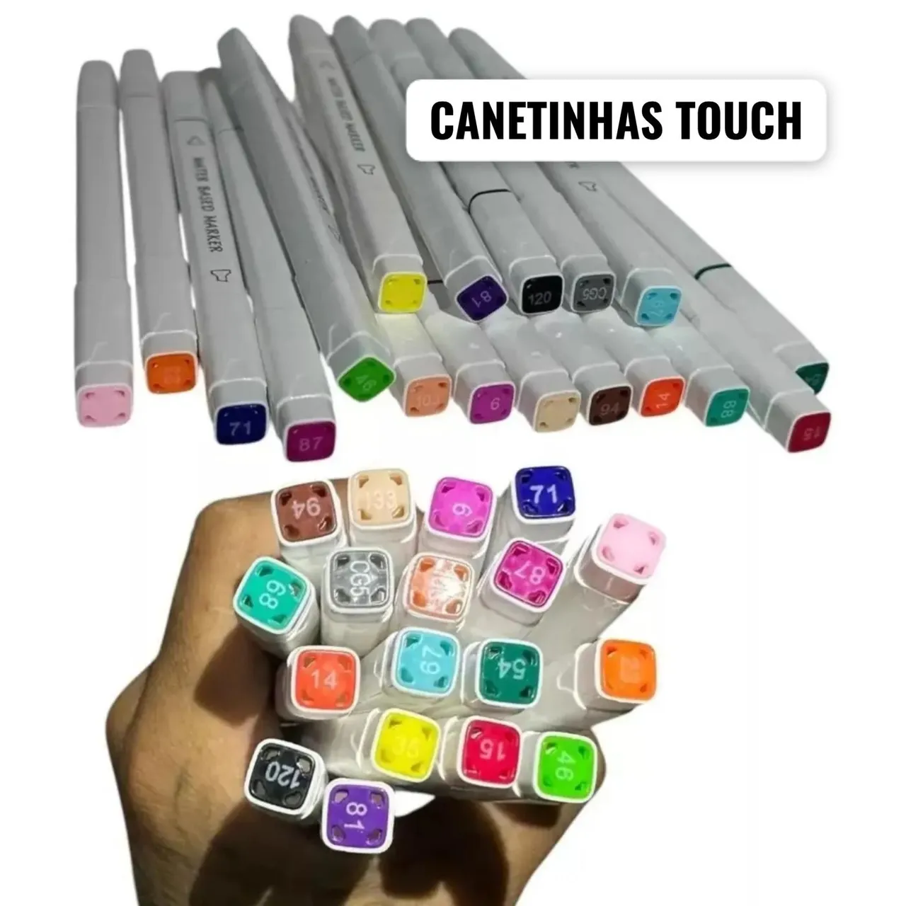 Canetinhas Touch com 12 e 18 cores