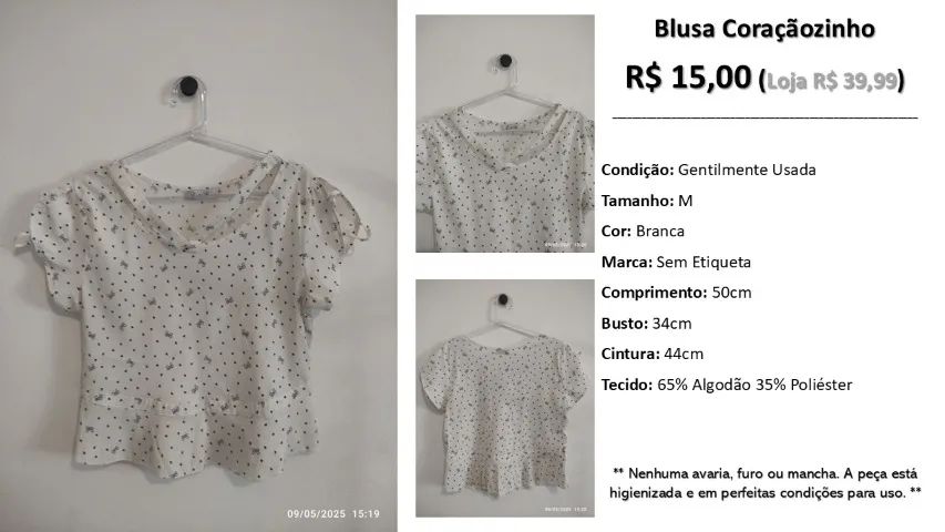 Blusa coraçãozinhos - Foto 5