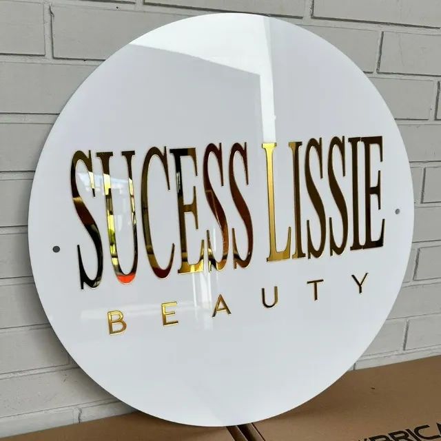 Placa com Letreiro Parede 60x60cm - Acrílico Redondo Personalizado - Foto 3