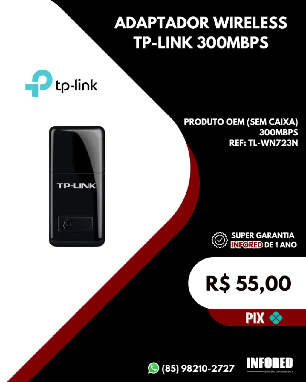 Adaptador wireless Tp-link 300MBPs TL-WN723N