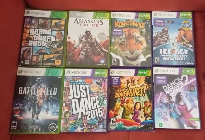 Kit Microsoft Xbox 360 + Kinect Slim + Controle + Jogos