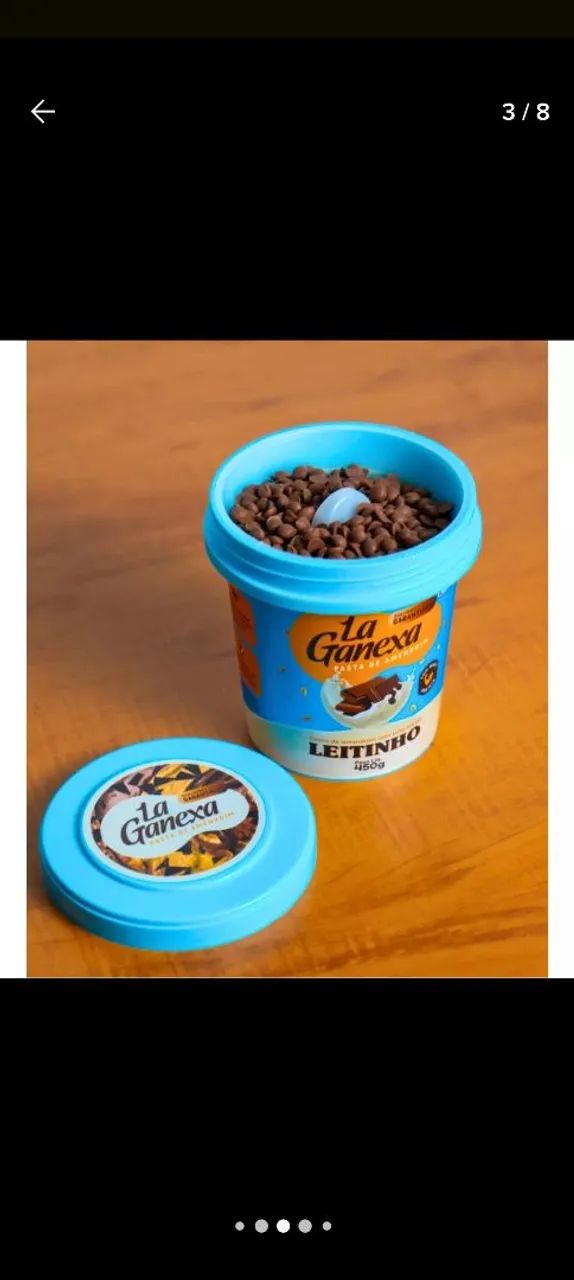 Pasta de Amendoim La Ganexa Cookies 450g - Nova Embalagem - Foto 5