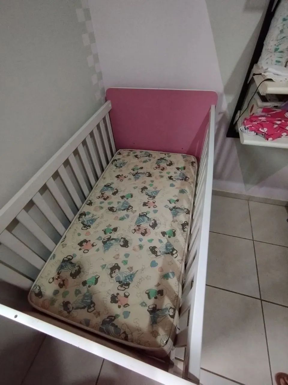 Berço rosa e branco - Foto 3