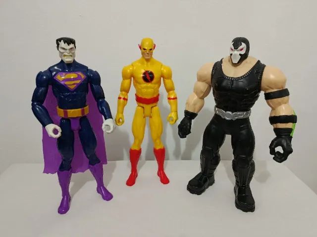 Lote de Vilões da DC - Action Figures Raros do Bane, Bizarro e Flash Reverso