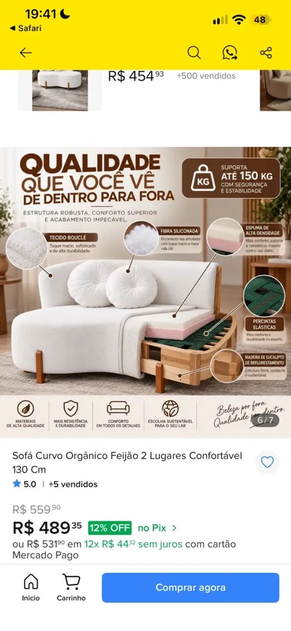 Mega promoção sofá orgânico sob medida - Foto 4