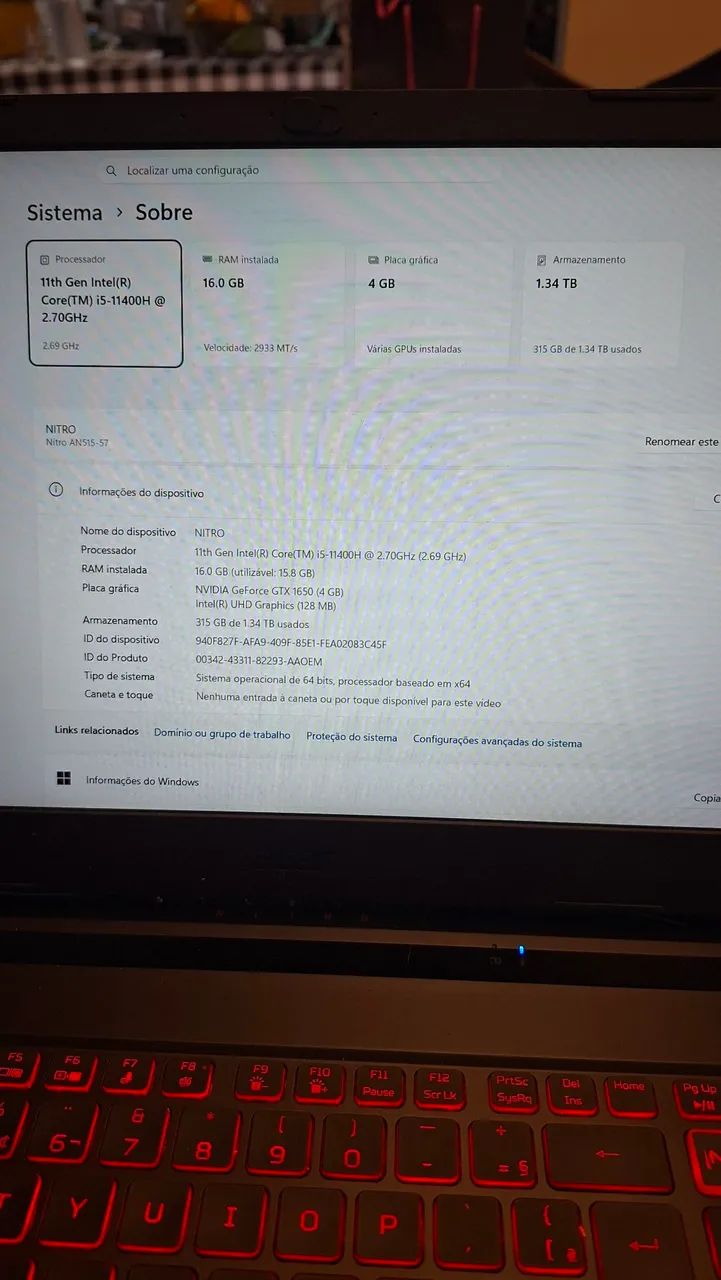Notebook acer nitro5 - Foto 5