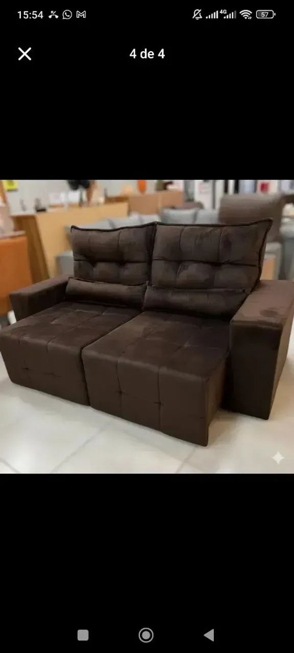 Sofá retratil e reclinavel marrom EM ESTOQUE - Foto 2