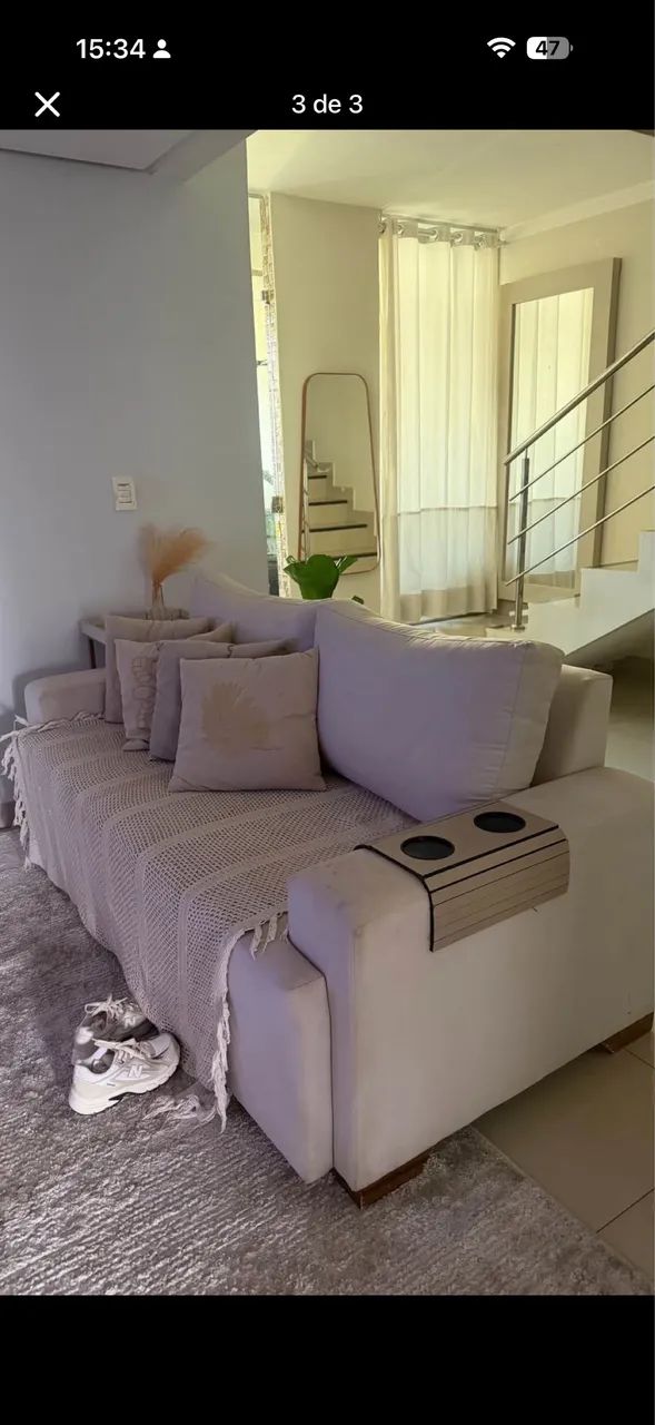 Sofá linho bege claro  - Foto 2