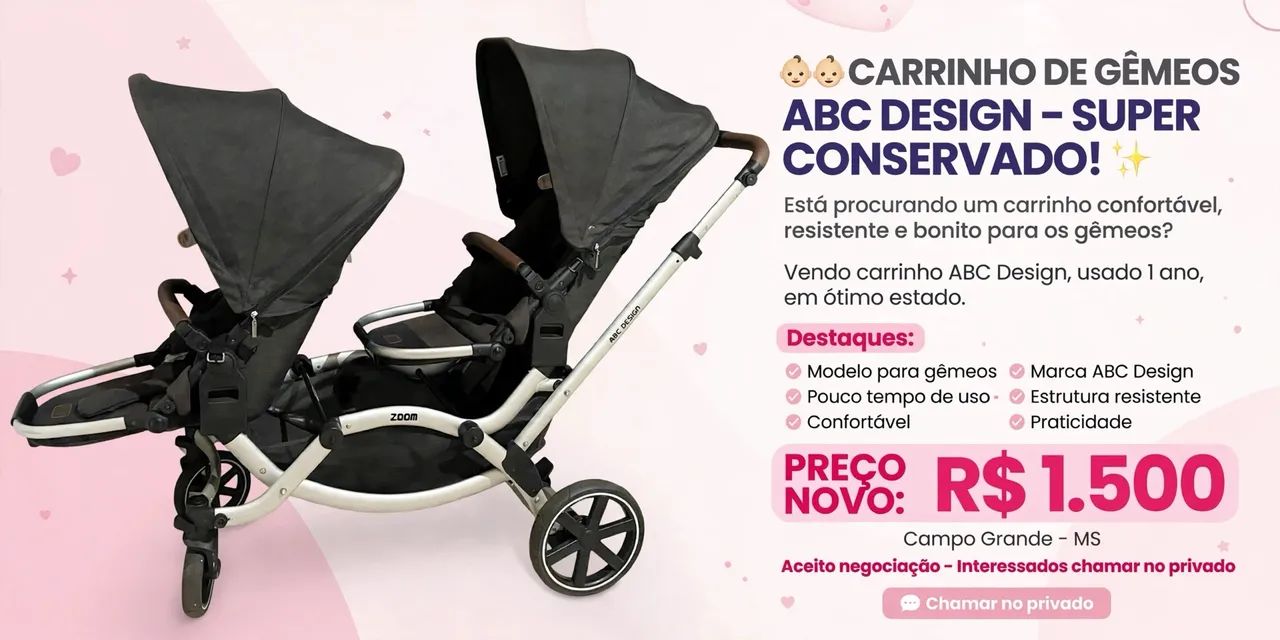 Carrinho de gêmeos  - Foto 3