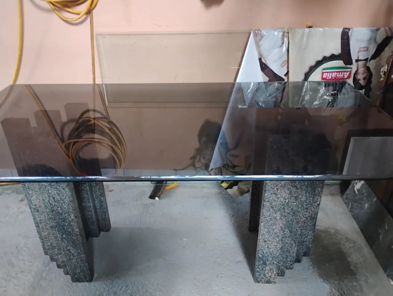 Mesa tanto de  vidro  base  granito  - Foto 2