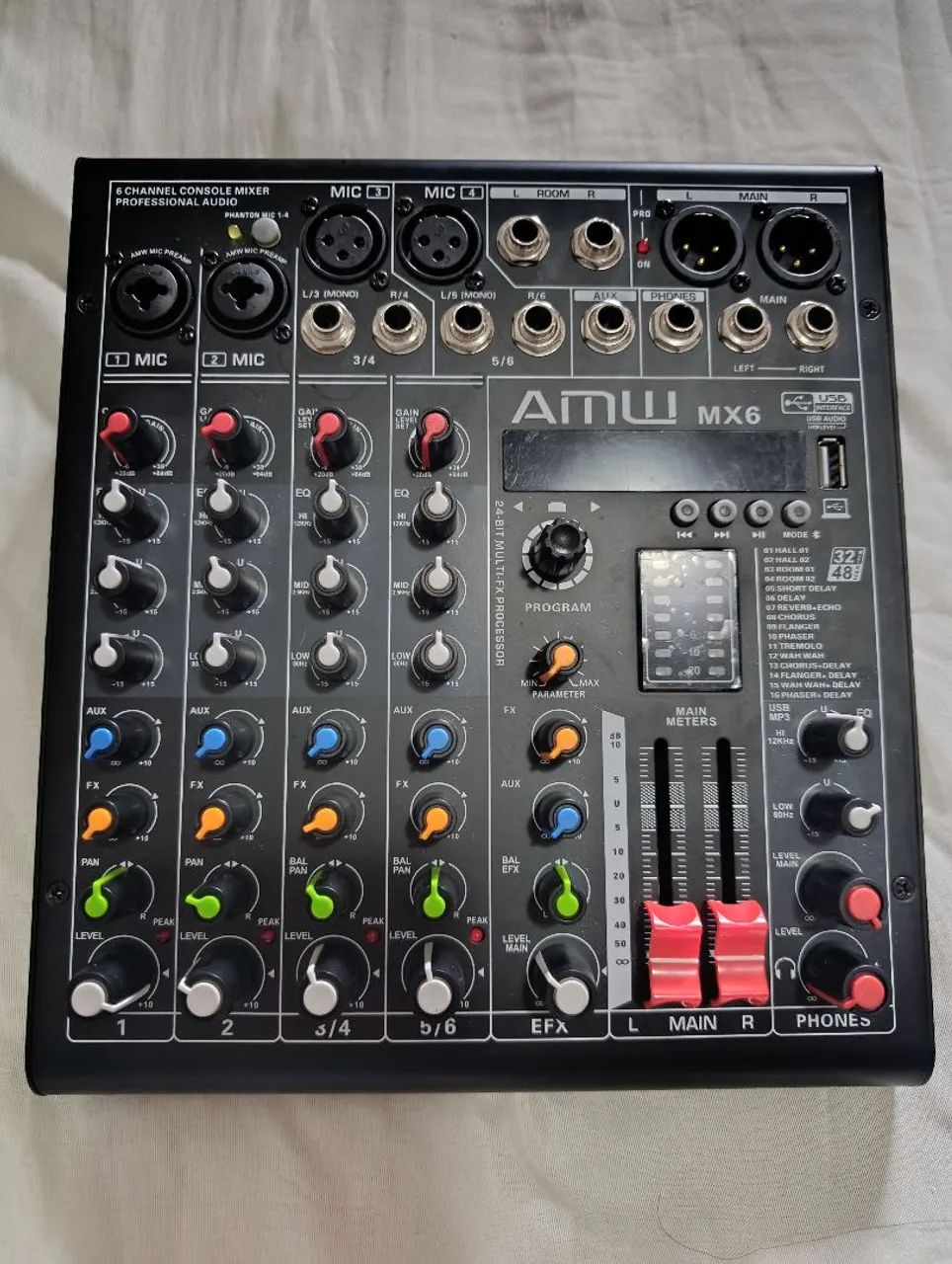 Mesa de som AMW 6 CANAIS COMPLETA
