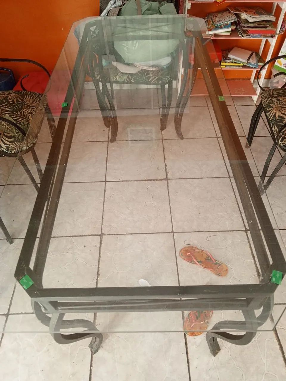 Mesa de ferro com tampo de vidro - Foto 2