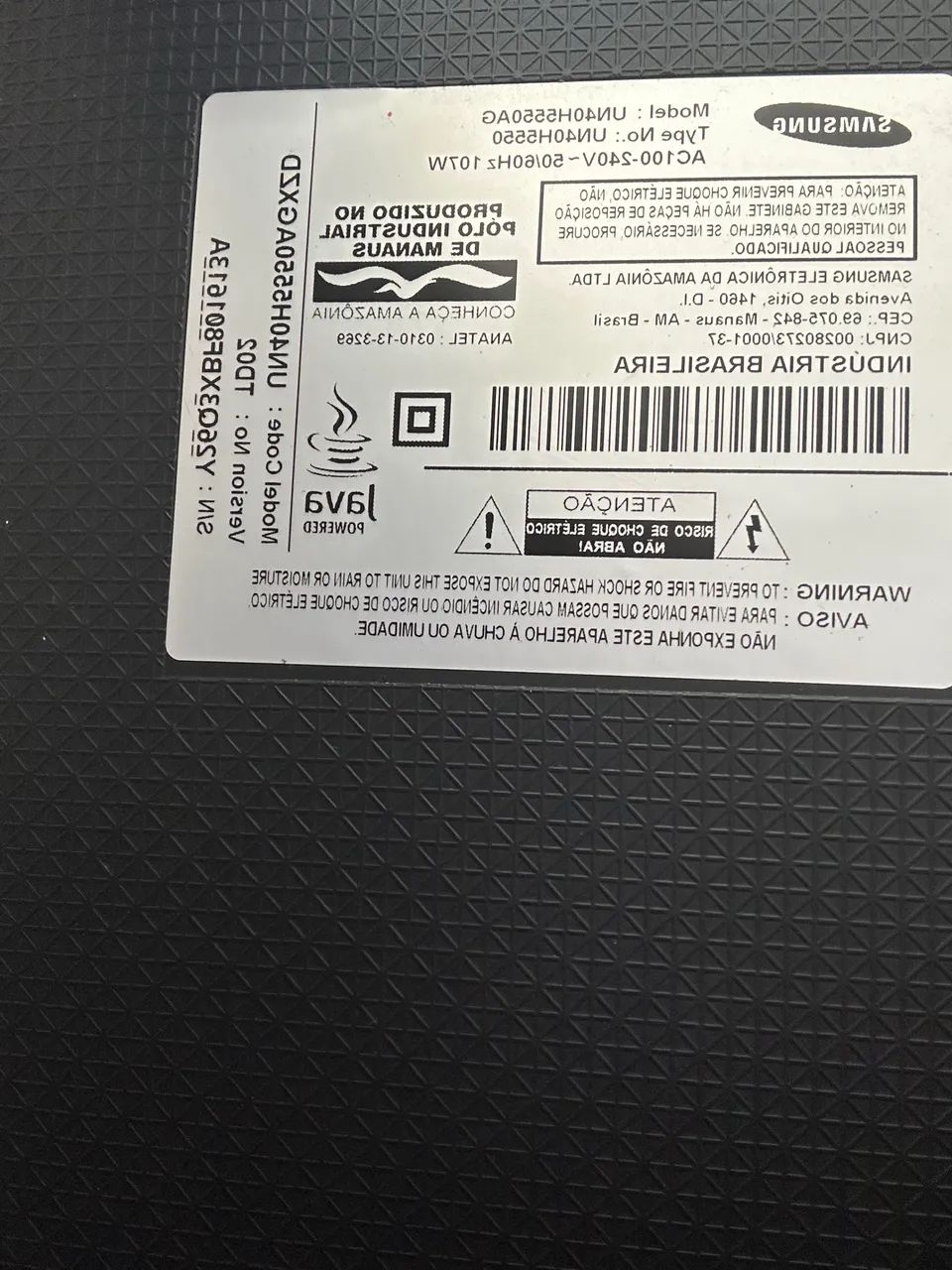 TV SAMSUNG 40 PARA PEÇAS 