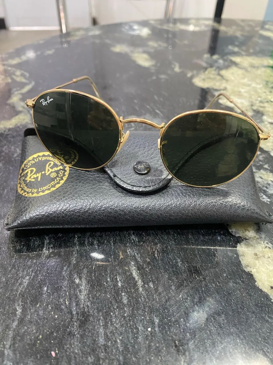 óculos de sol rayban round metal legend dourado - Foto 2