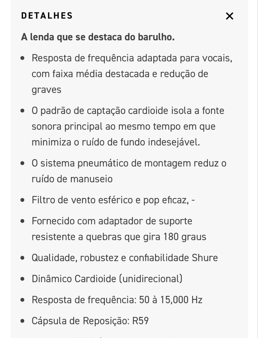 Microfone SHURE SM58  - Foto 2