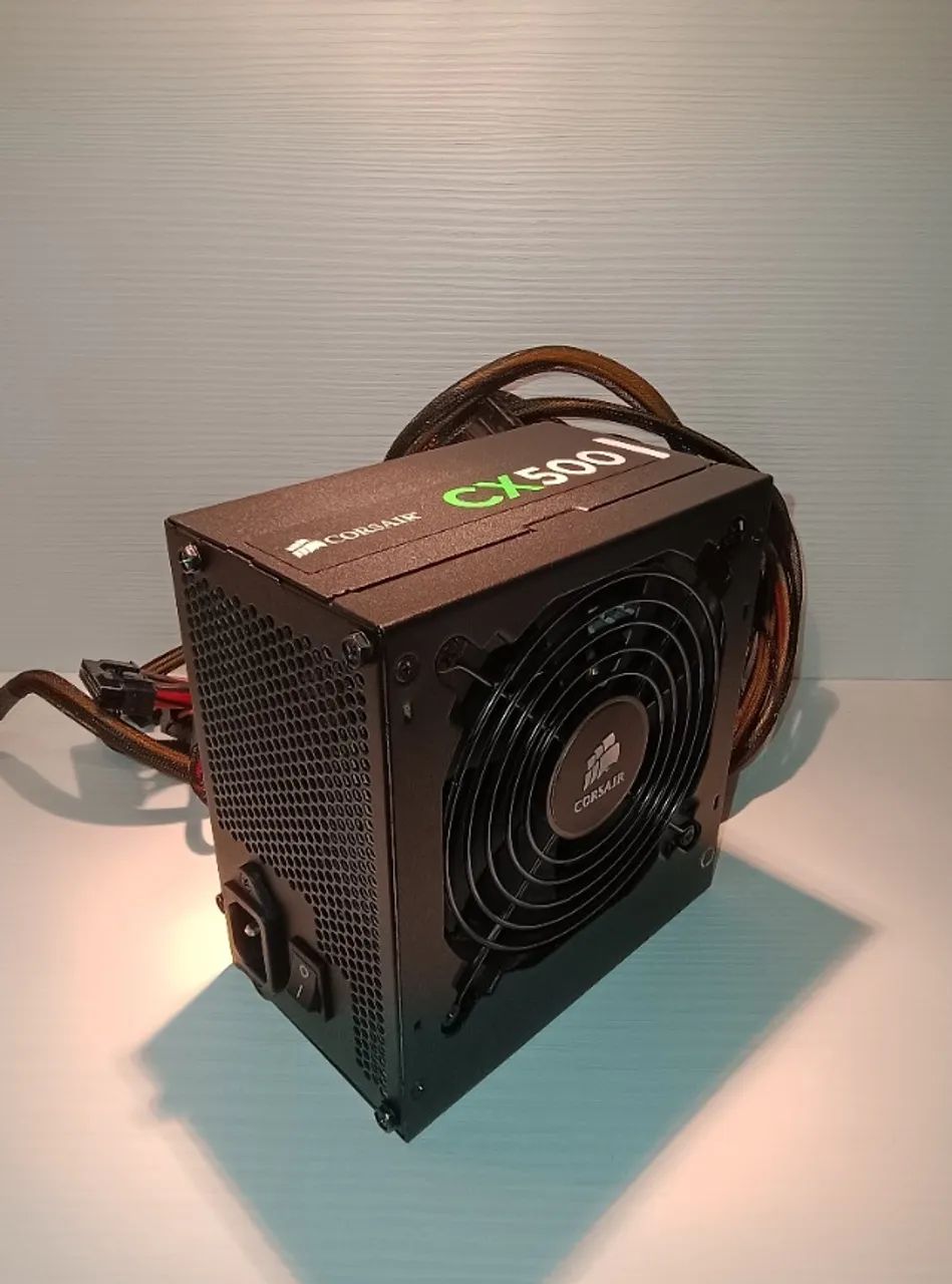 Fonte PC Corsair CX500 500W reais com cabo de força - Foto 2