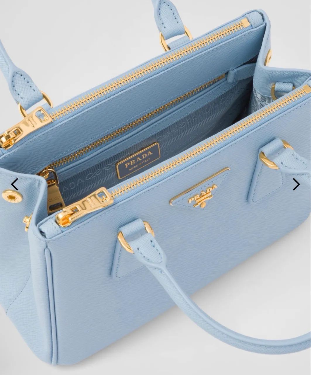 Bolsa em couro prada Saffiano azul bebê  - Foto 2