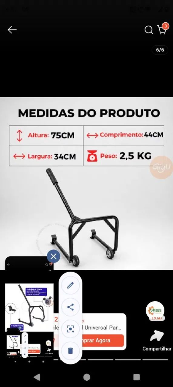 Cavalete central CG universal - Foto 3