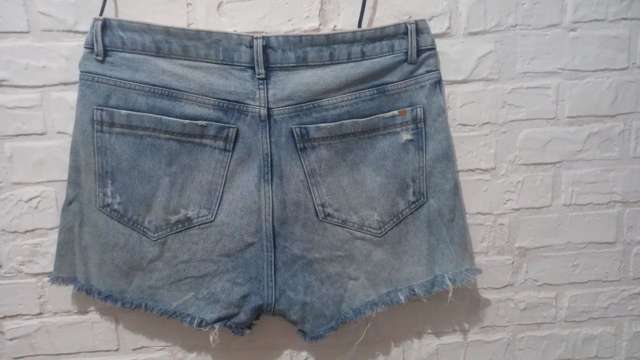 Short Jeans Azul Claro Feminino N:48 - Foto 4