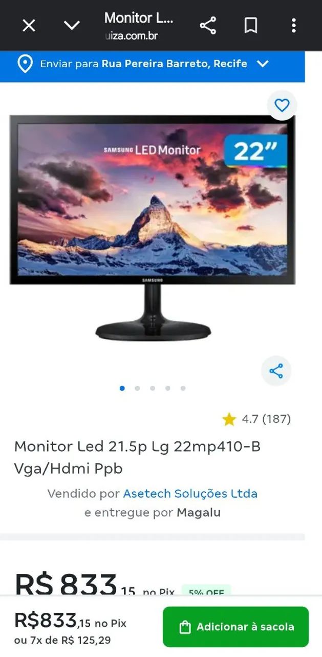 Monitor Samsung 22' Full HD - Foto 3
