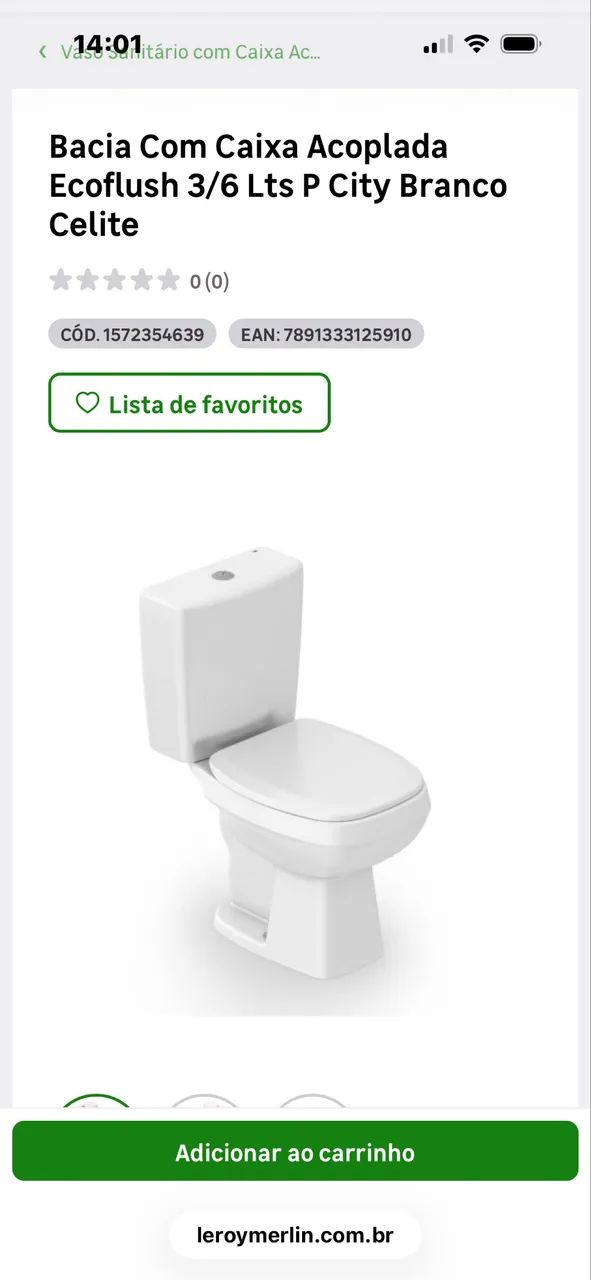 Kit de Bacia com Caixa Acoplada, Assento PP e itens de instalação - Foto 5