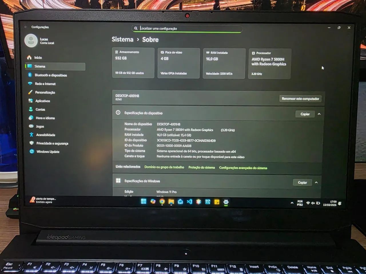 Notebook Lenovo IdeaPad Gaming 3. - Foto 3
