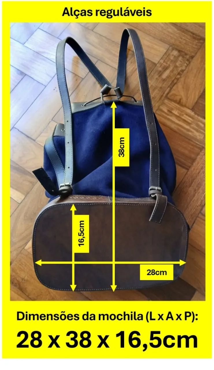 Mochila boho NOVA - estilo andino, em couro - Foto 5