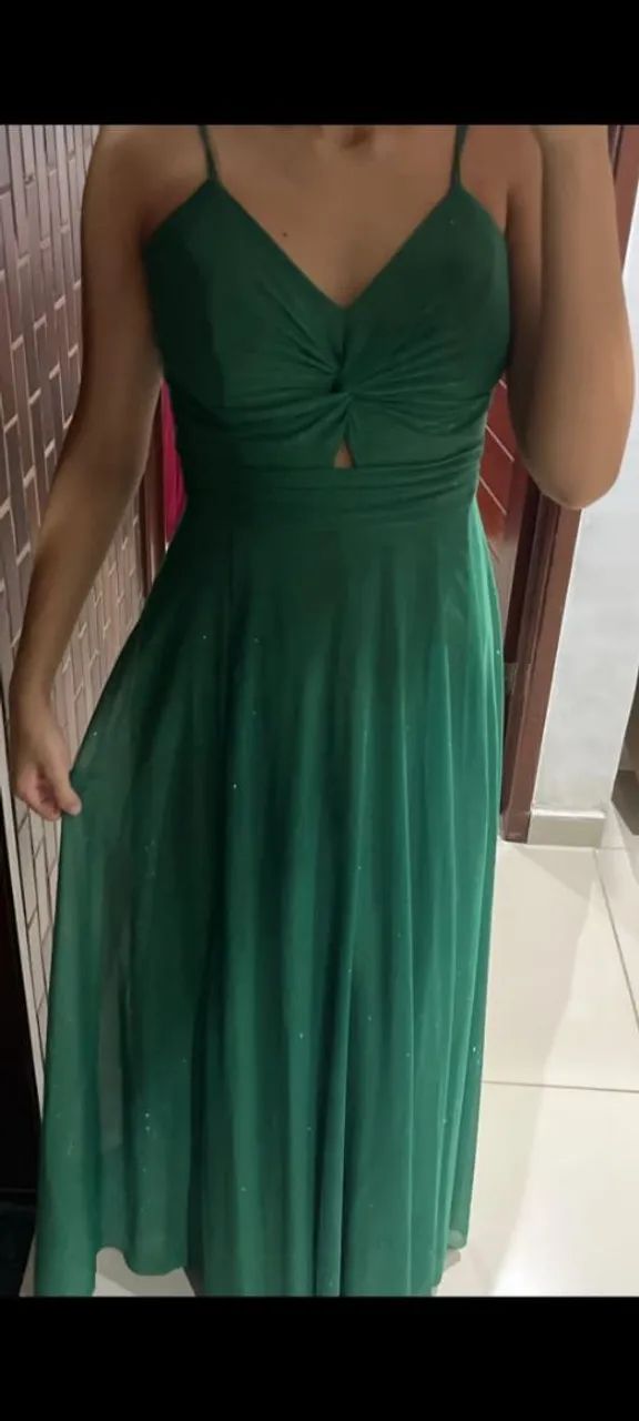 Vestido verde de festa 