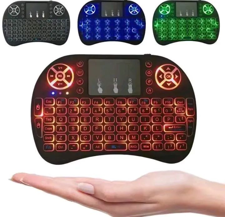 MINI TECLADO SEM FIO COM TOUCHPAD E LED RGB - Foto 2
