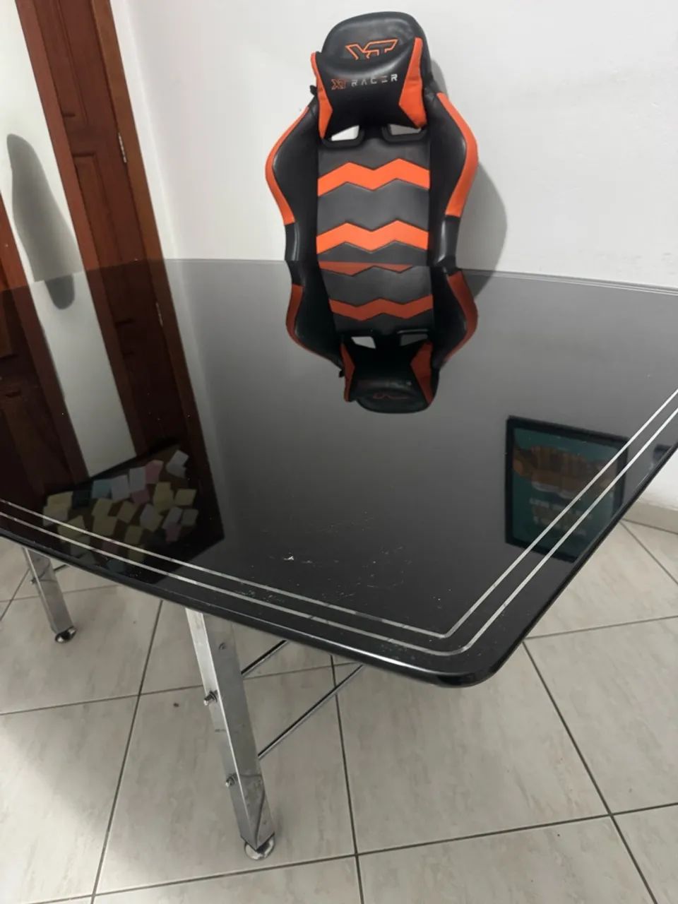 Mesa de Vidro Preta Escritório  - Foto 3