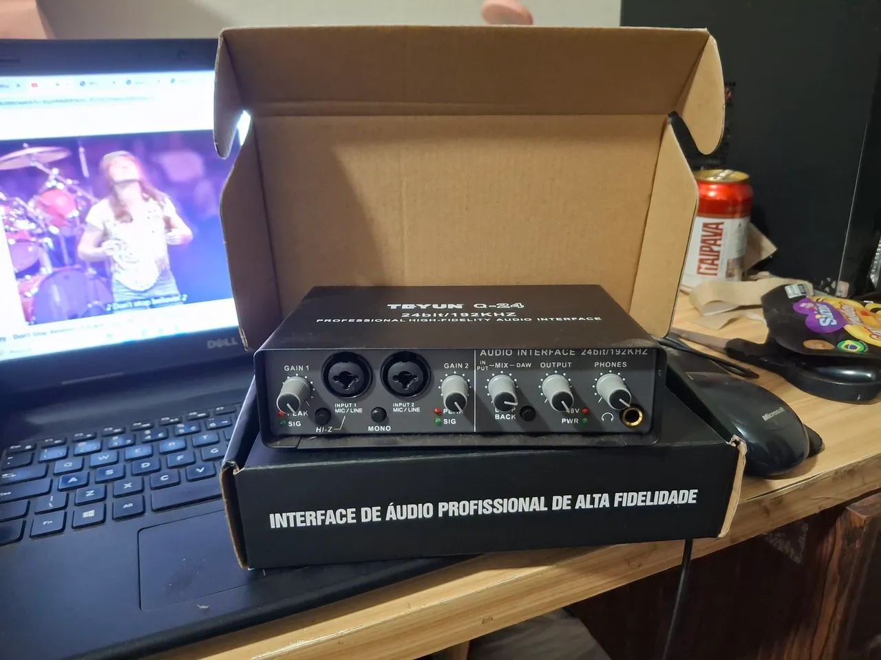 Vendo interface de audio Teyun Q-24 nova + amplificar de fone de ouvido - Foto 5