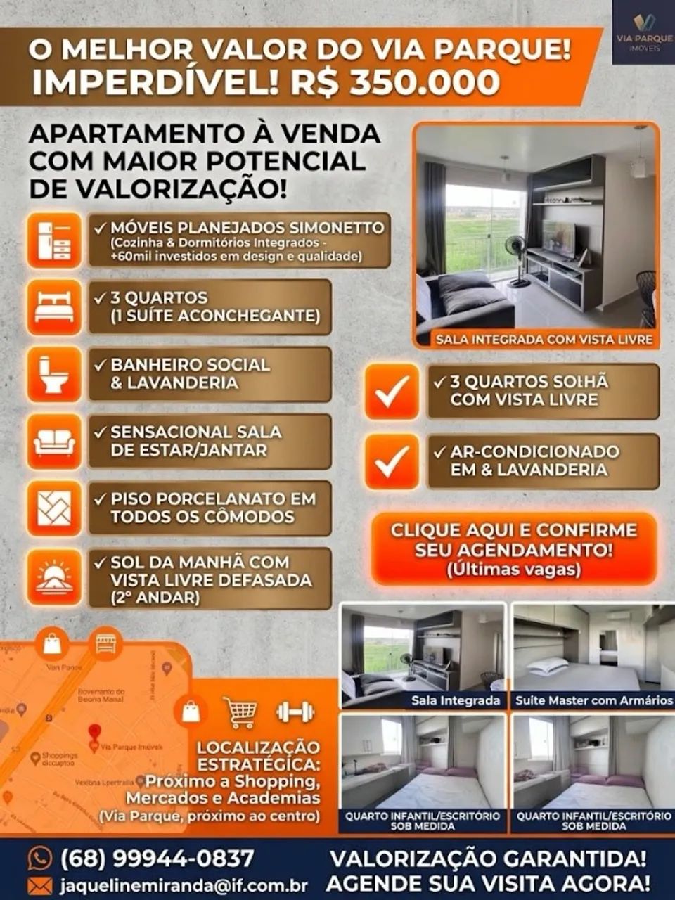 Apartamento Via Parque Bairro Floresta Sul 3 quartos