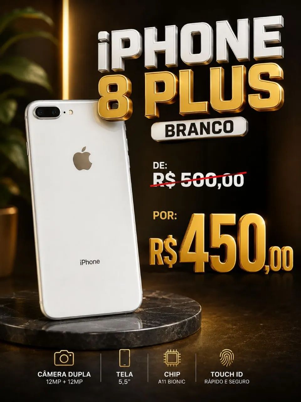 iPhone 8 plus Branco 