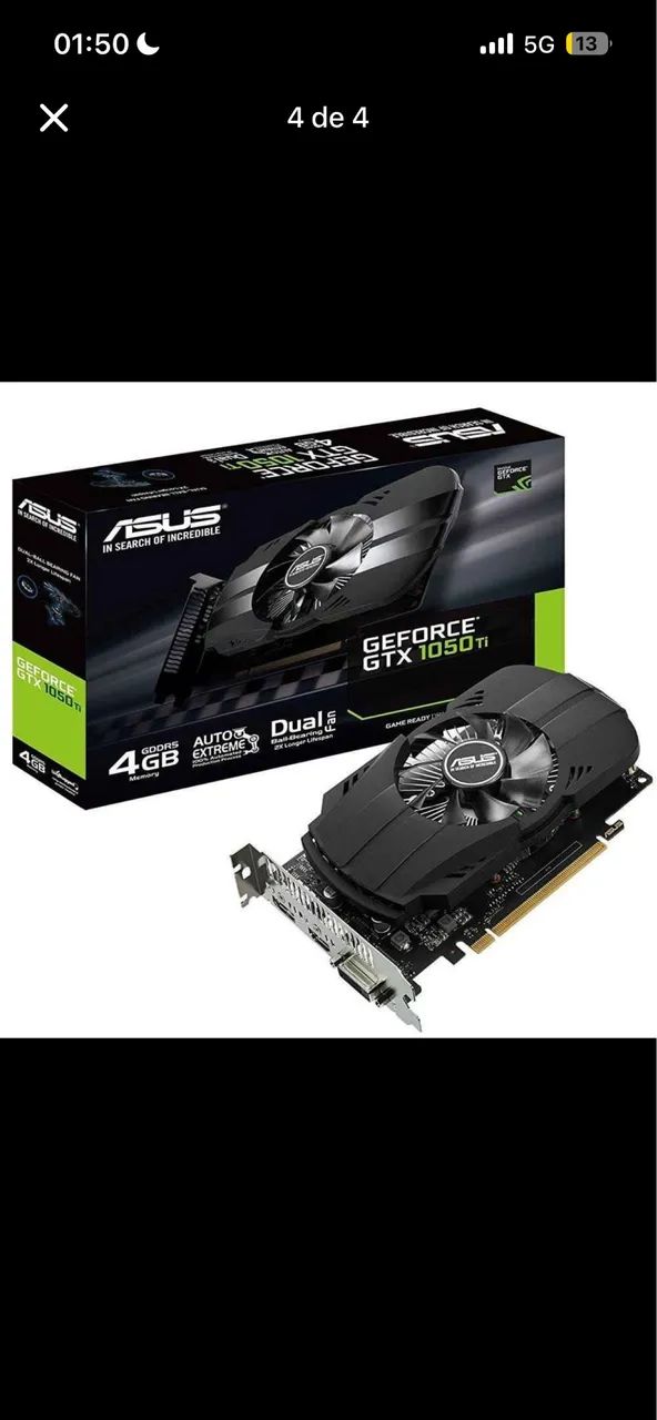Placa de vídeo Asus 1050Ti 4GB
