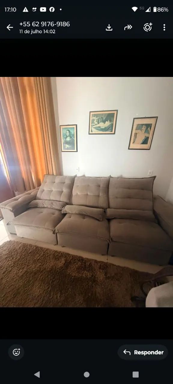 SOFÁ RECLINÁVEL SEMI NOVO 2.000  - Foto 3