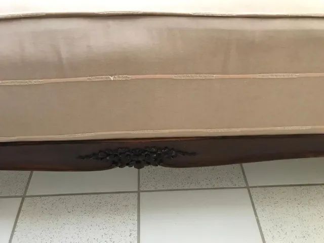 Recamier em Madeira Maciça e Assento com Molas Antiguidade - Foto 3