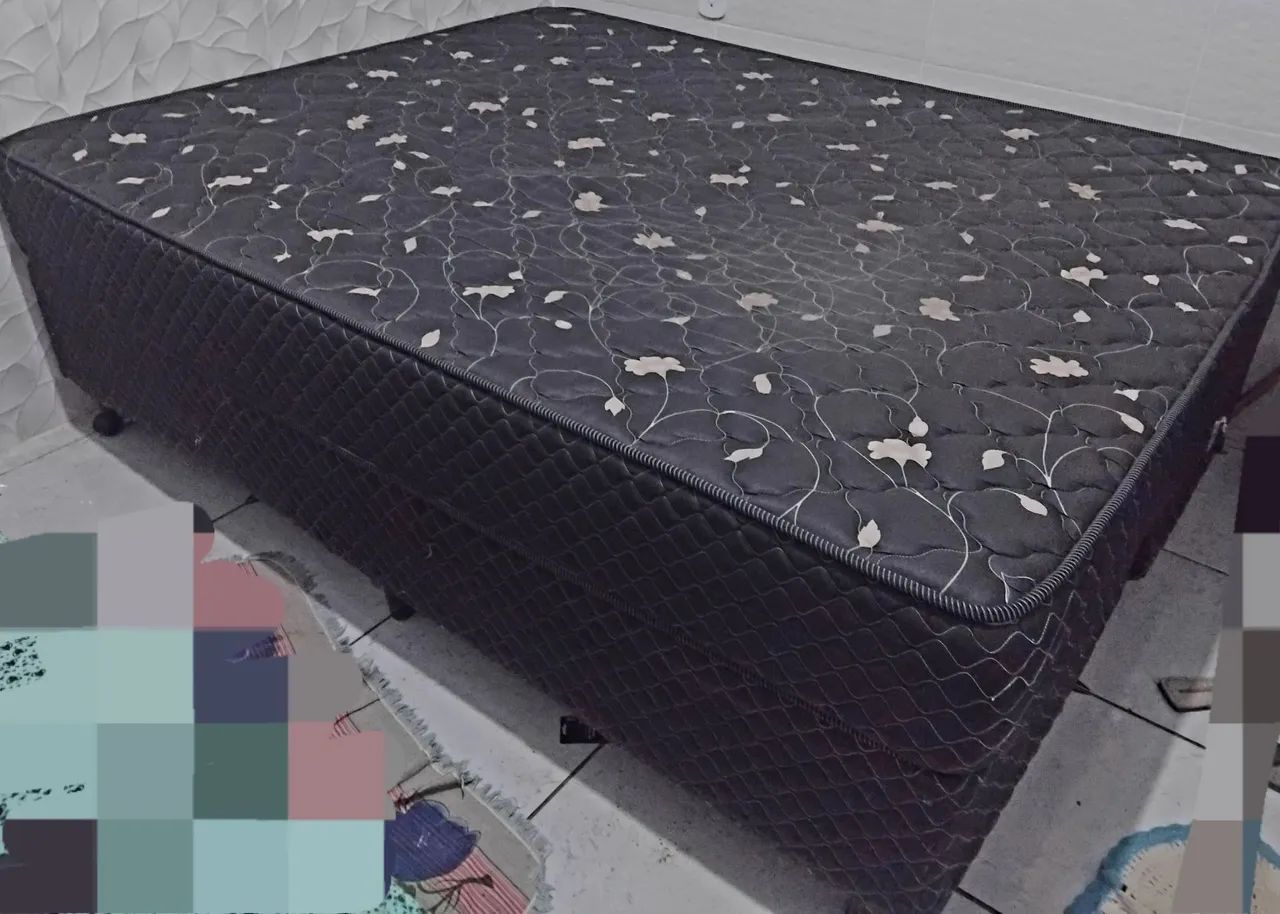 Cama box casal tamanho quem com colchão de espuma  - Foto 2