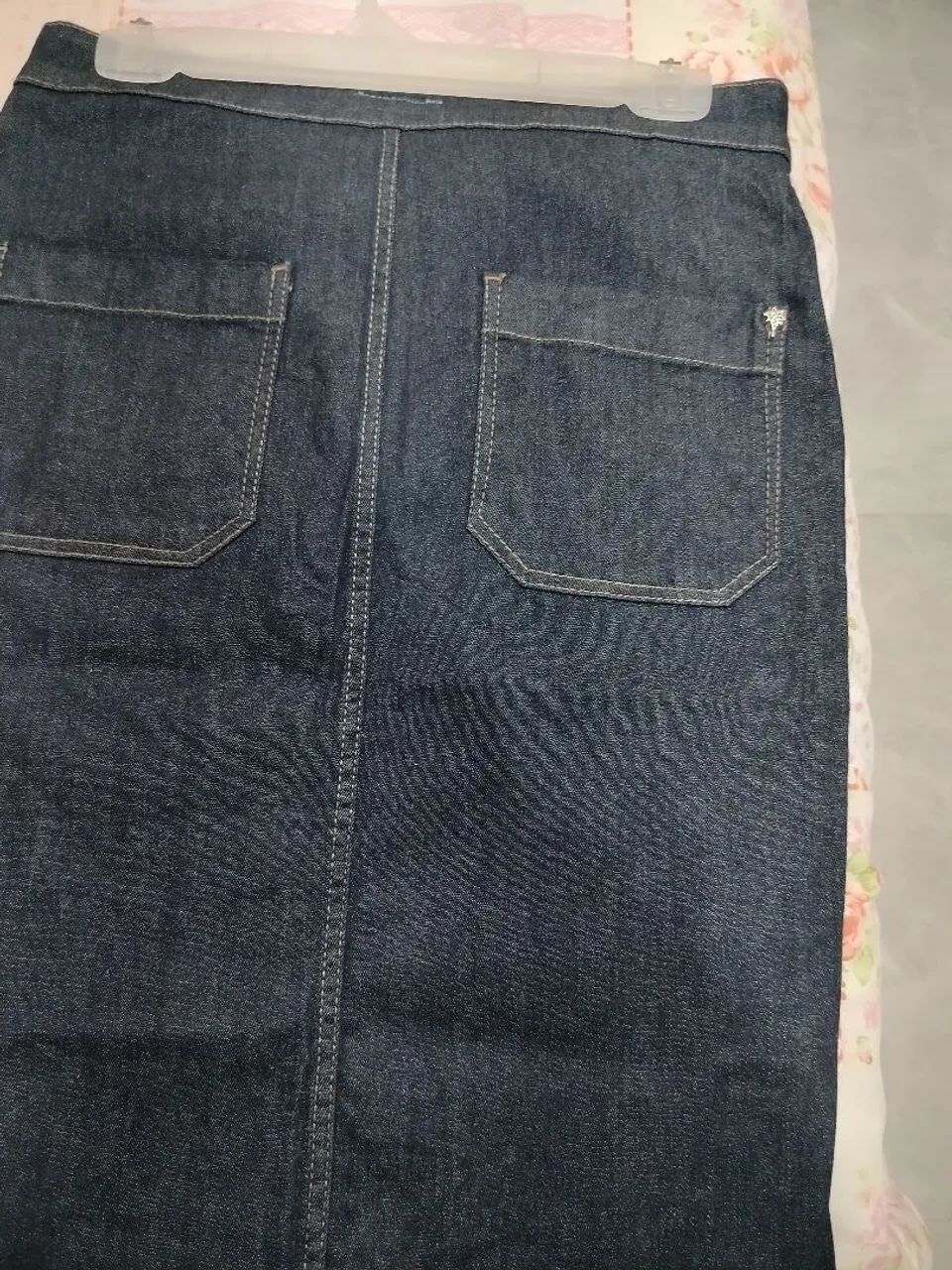 Saia lápis jeans feminina  - Foto 3