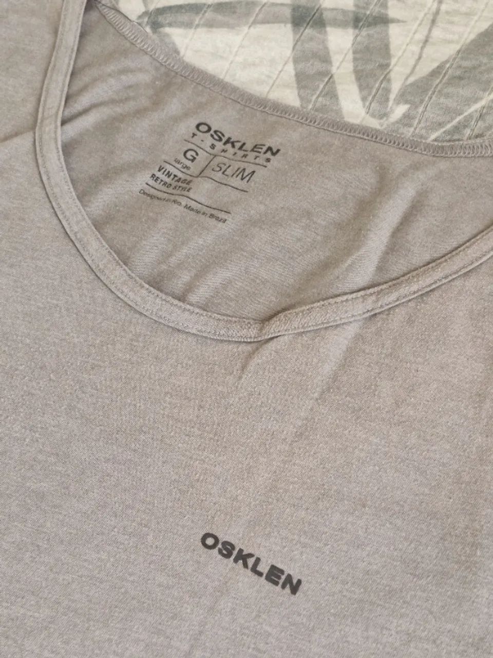 Camiseta Cinza Slim Osklen