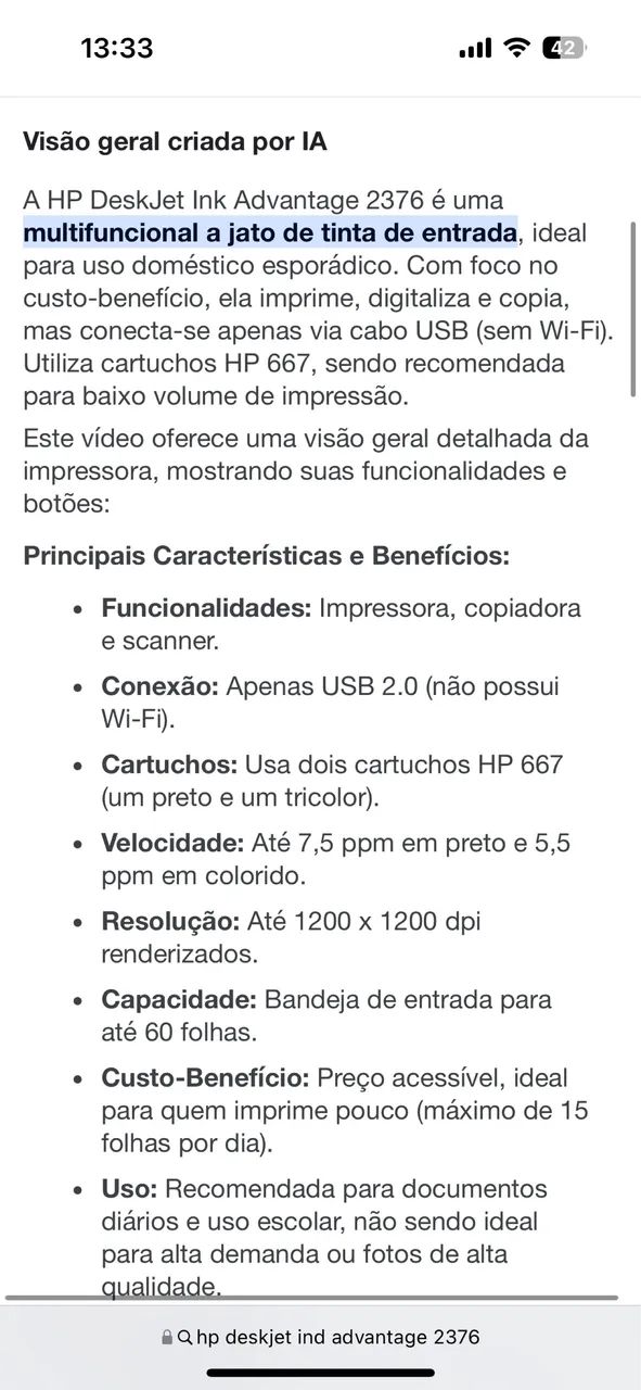 Impressora HP deskjet ind advantage 2376 - Foto 4