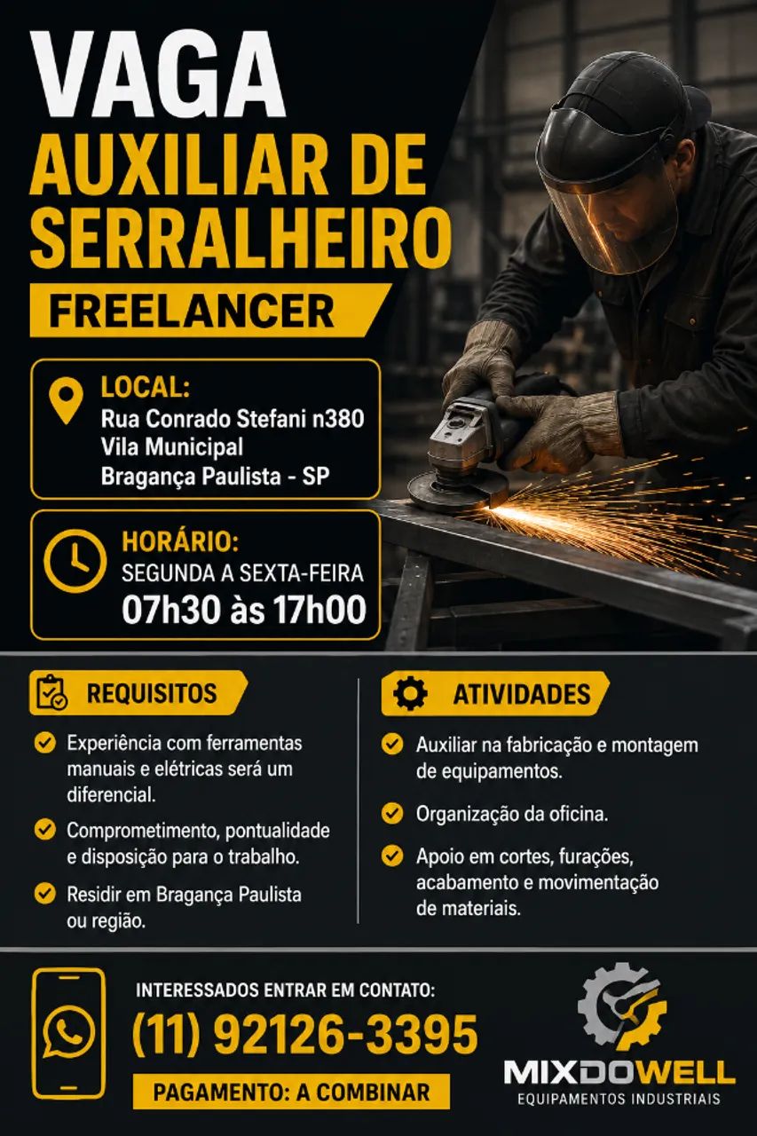 Vaga Auxiliar de Serralharia 