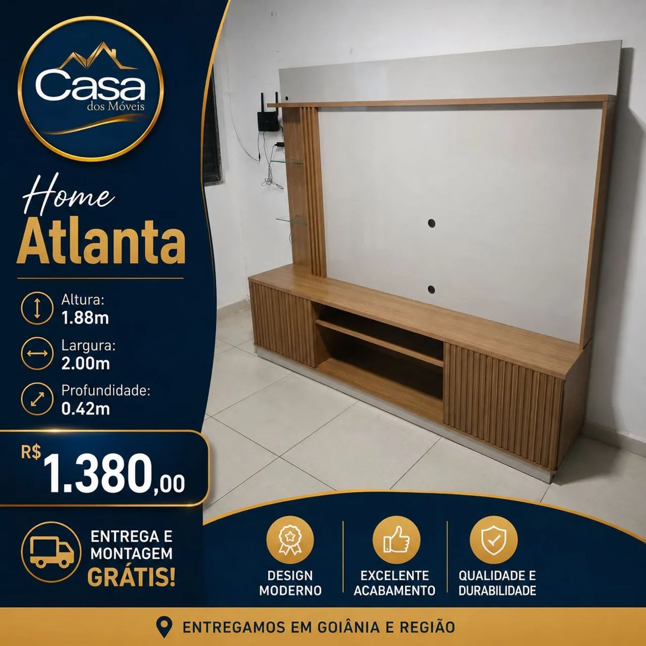 Home Atlanta Tv até 65 polegadas 