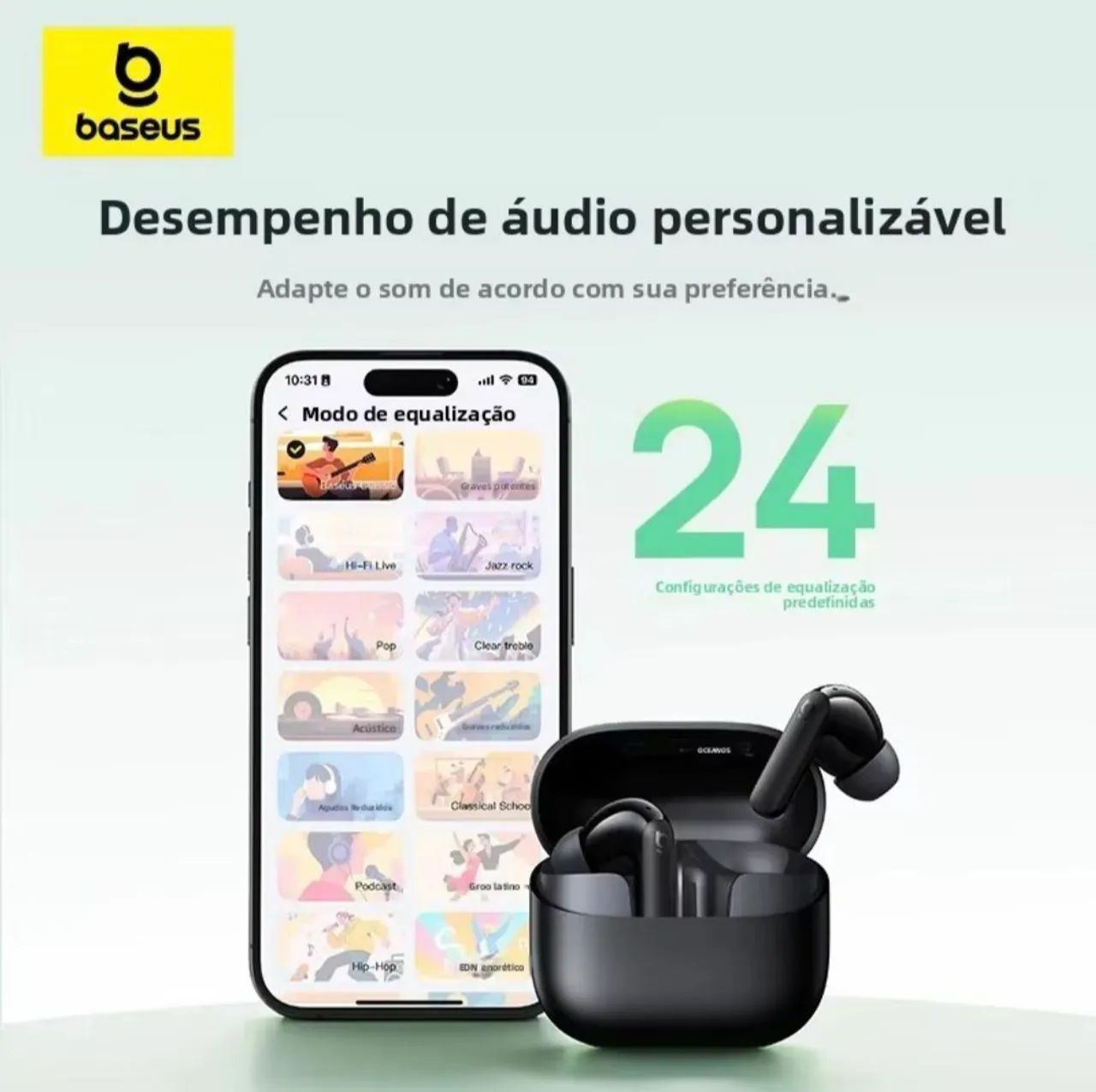 Fone Baseus Bluetooth 6.0 (Cancelamento de Ruído) - Foto 3