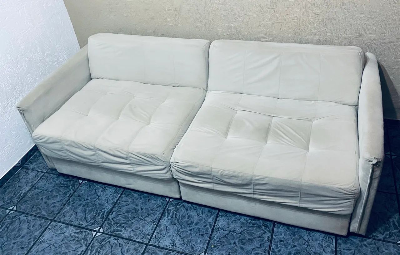 Sofá Retrátil E Reclinável Em Linho Claro - Confortável - Foto 3