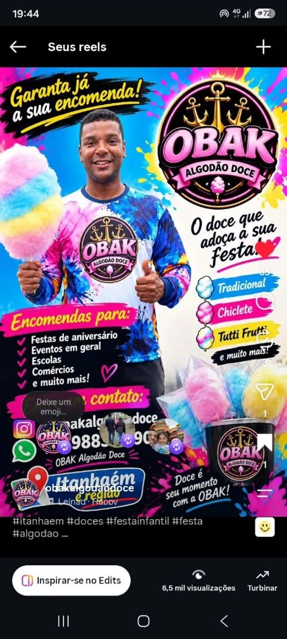 ALGODÃO DOCE NO PALITO  - Foto 5