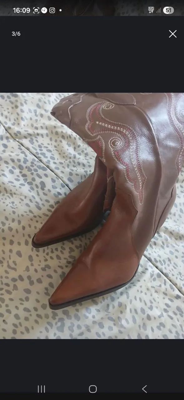 Bota texana acompanha cinto couro legítimo  - Foto 4