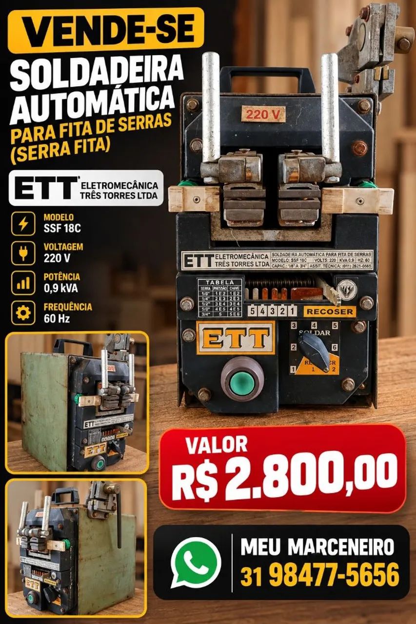 Vende-se Soldadeira Automática para fita de serras